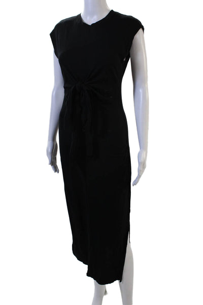 Joie Womens T-Shirt Dress Black Cotton Short Sleeve Crew Neck Midi Size XS