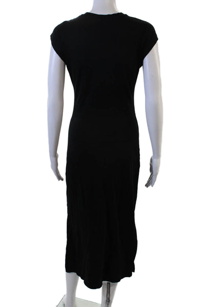 Joie Womens T-Shirt Dress Black Cotton Short Sleeve Crew Neck Midi Size XS