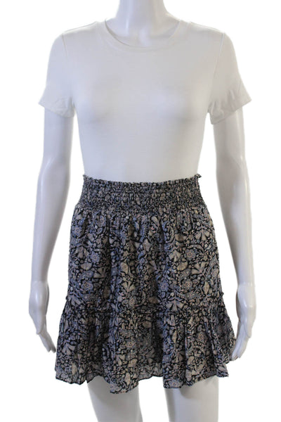 Intermix Womens Peasant Mini Skirt Black Floral Size S
