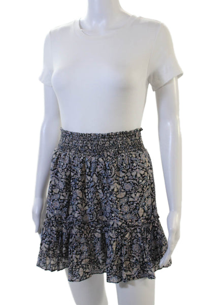 Intermix Womens Peasant Mini Skirt Black Floral Size S
