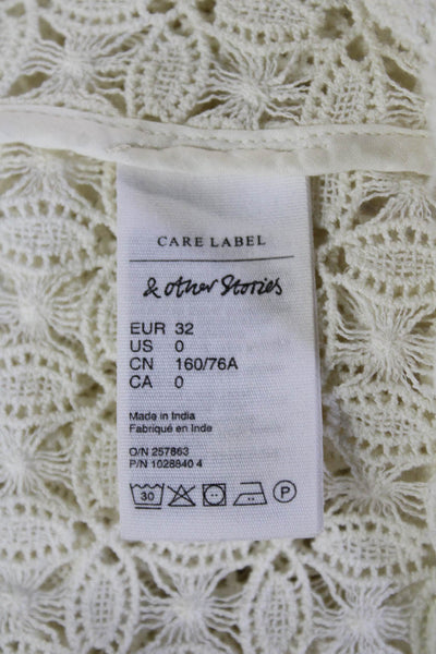 Stockholm Atelier & Other Stories Women Boho High Neck Blouse Beige Size 0