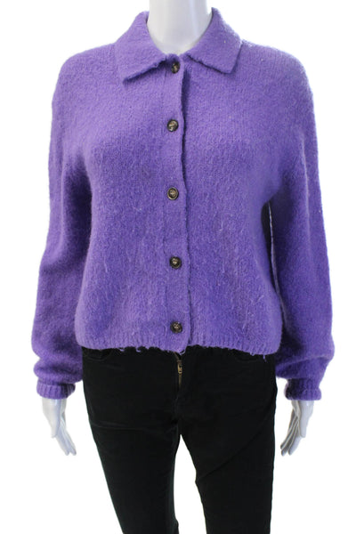 Stockholm Atelier & Other Stories Unisex Purple Collared Button Cardigan Size S