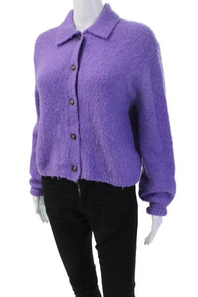 Stockholm Atelier & Other Stories Unisex Purple Collared Button Cardigan Size S
