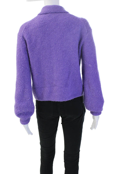 Stockholm Atelier & Other Stories Unisex Purple Collared Button Cardigan Size S