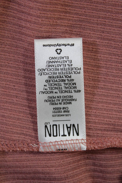 Nation LTD Womens Cardigan Pink Button Long Sleeve Round Neck Size S