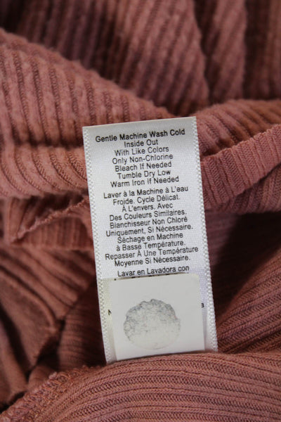 Nation LTD Womens Cardigan Pink Button Long Sleeve Round Neck Size S