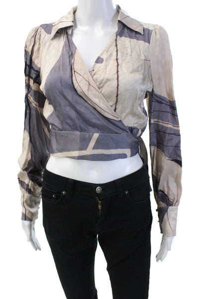 Los Angeles Atelier + Other Stories Women Cropped Blouse Beige Size 4