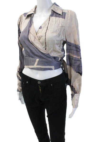 Los Angeles Atelier + Other Stories Women Cropped Blouse Beige Size 4