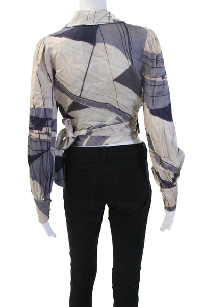 Los Angeles Atelier + Other Stories Women Cropped Blouse Beige Size 4