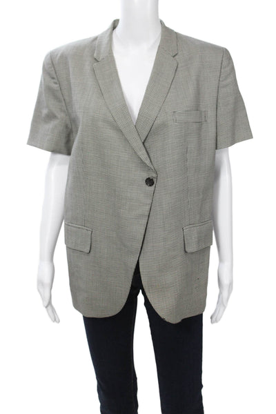 C&C California Women Military Linen Jacket Dark Gray Button Long Sleeve Size S
