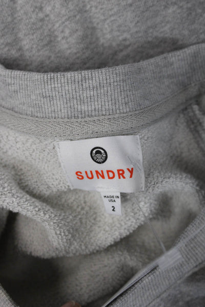 Sundry Womens Pullover Sweatshirt Gray Crew Neck Long Sleeve Size 2