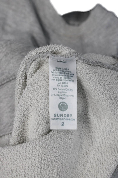 Sundry Womens Pullover Sweatshirt Gray Crew Neck Long Sleeve Size 2