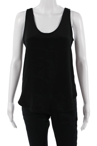 J Crew Women Basic Sleeveless Tank Black Round Neck Size 0