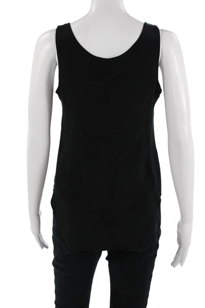 J Crew Women Basic Sleeveless Tank Black Round Neck Size 0