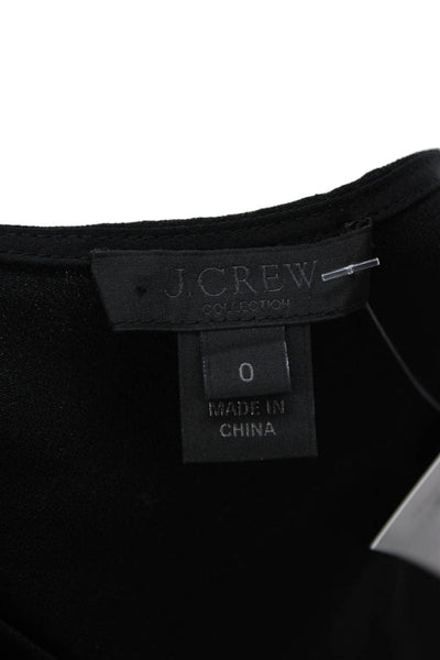 J Crew Women Basic Sleeveless Tank Black Round Neck Size 0