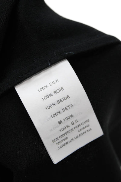 J Crew Women Basic Sleeveless Tank Black Round Neck Size 0