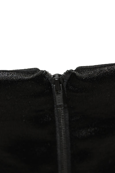 AMUR Womens Cropped Sleeveless Button Black Top Recycled Polyester Size XS