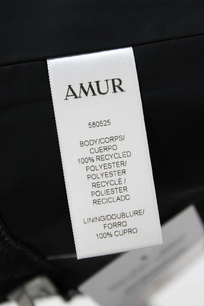 AMUR Womens Cropped Sleeveless Button Black Top Recycled Polyester Size XS