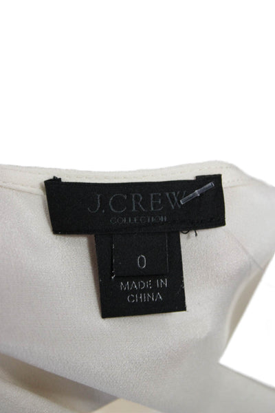 J Crew Women Silk Sleeveless Round Neck Basic Tank White Size 0