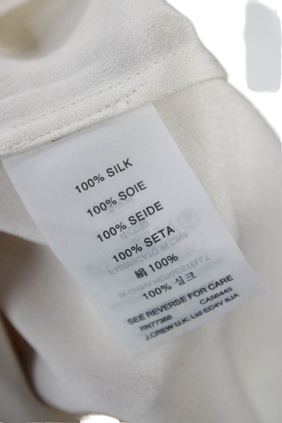J Crew Women Silk Sleeveless Round Neck Basic Tank White Size 0