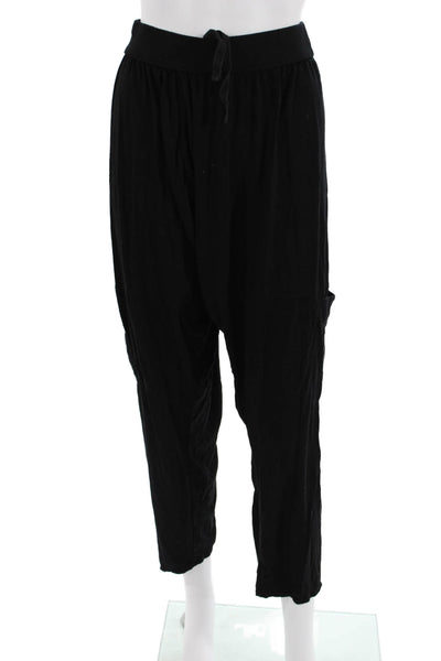 Max Studio Women Harem Pants Black Drawstring Viscose Spandex Size L