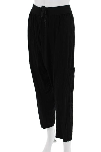 Max Studio Women Harem Pants Black Drawstring Viscose Spandex Size L