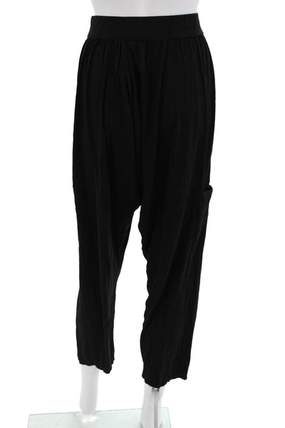 Max Studio Women Harem Pants Black Drawstring Viscose Spandex Size L