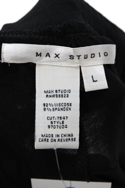 Max Studio Women Harem Pants Black Drawstring Viscose Spandex Size L