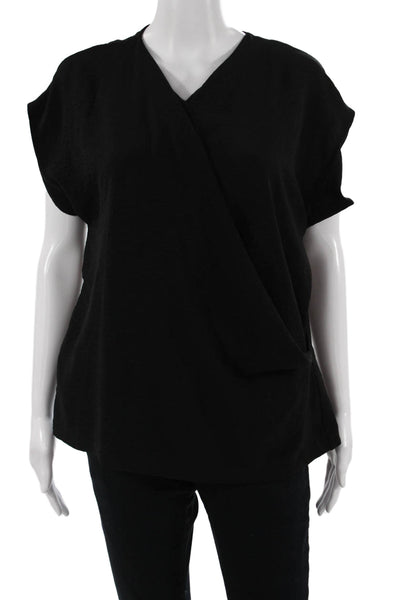 Zara Women Tunic Blouse Black V Neck Sleeveless Size XL