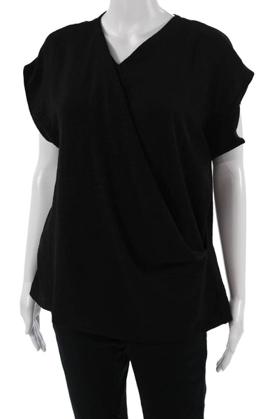 Zara Women Tunic Blouse Black V Neck Sleeveless Size XL