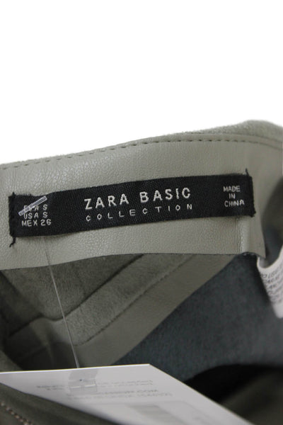 Zara Women A-Line Mini Skirt Gray Size S