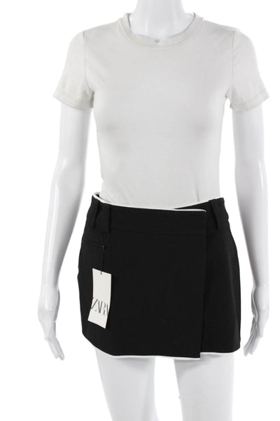 Zara Womens Mini Skort Black Polyester Size S