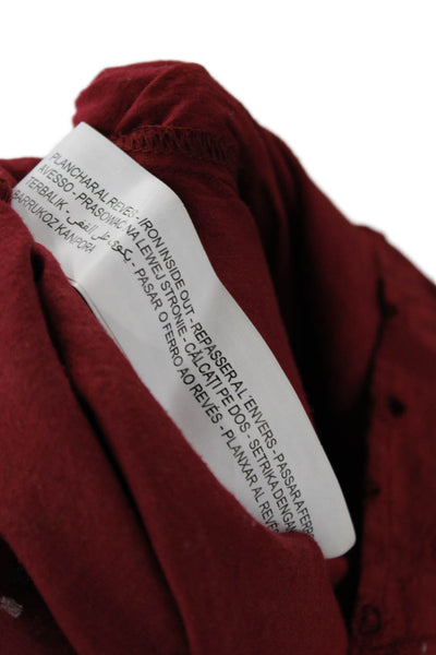 Trf Collection Zara Womens Shift Dress Red 3/4 Sleeve Crew Neck Cotton Size S