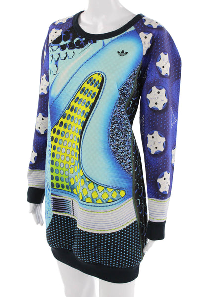 Mary Katrantzou Women Sweater Dress Black Long Sleeve Crew Neck Size 2