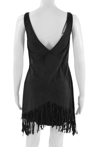 Zara Women Mini Tank Dress Black V-Neck Sleeveless Bohemian Size S
