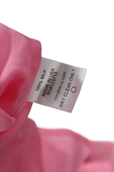 Rory Beca Womens Pink Cotton V Neck Shirt Dress Short Size S