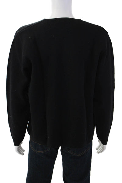 Banana Republic Mens Pullover V-Neck 100% Wool Black Sweater Size XL