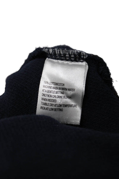 Black Brown 1826 Mens Dark Blue Mock Neck Zip Sweatshirt Cotton Size L