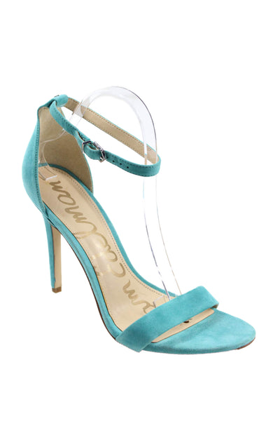 Sam Edelman Women's Open Toe Suede Stiletto Sandals Blue Size 10