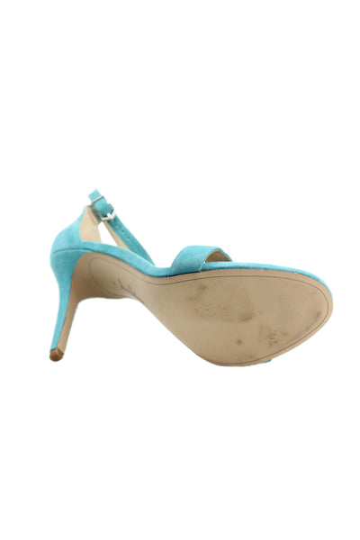 Sam Edelman Women's Open Toe Suede Stiletto Sandals Blue Size 10
