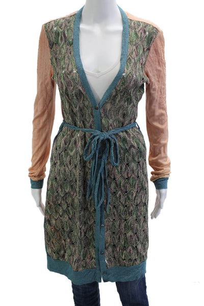 Custo Barcelona Unisex Cardigan Beige V-Neck Long Sleeve Button Bohemian Size 3