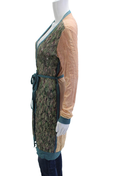 Custo Barcelona Unisex Cardigan Beige V-Neck Long Sleeve Button Bohemian Size 3
