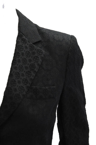 Theory Womens Embroidered Two Button Long Sleeve Lined Blazer Black Size 4