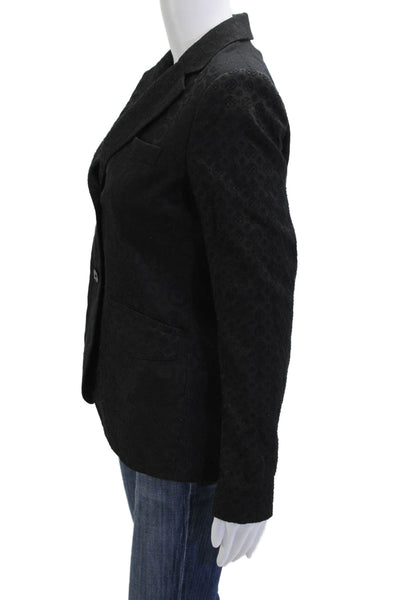 Theory Womens Embroidered Two Button Long Sleeve Lined Blazer Black Size 4