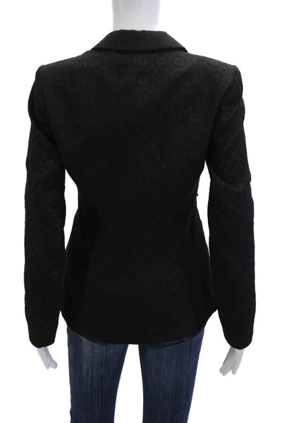Theory Womens Embroidered Two Button Long Sleeve Lined Blazer Black Size 4