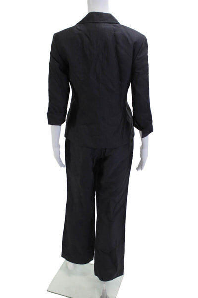 Lafayette 148 New York Womens Long Sleeve Blazer Pants Suit Set Navy Size 2