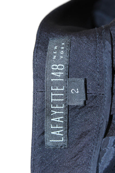 Lafayette 148 New York Womens Long Sleeve Blazer Pants Suit Set Navy Size 2