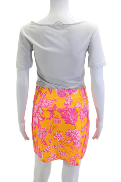 Gretchen Scott Women Straight Pencil Floral Orange Skort Size XS