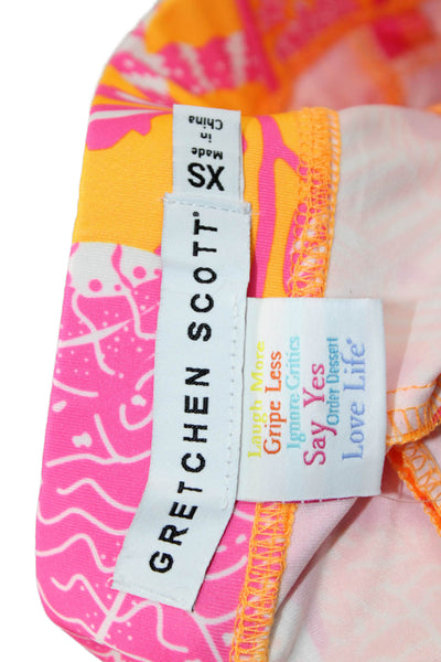 Gretchen Scott Women Straight Pencil Floral Orange Skort Size XS
