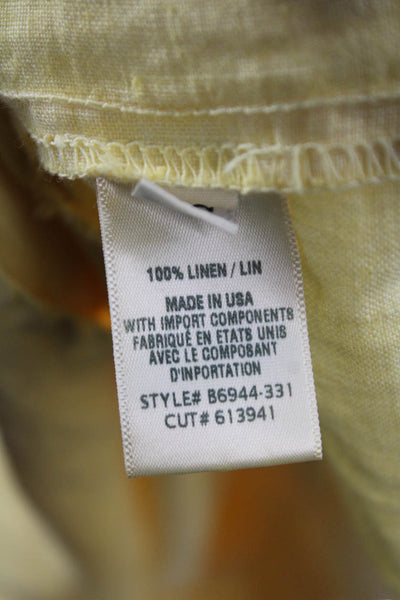 Bella Dahl Womens Blouson Sundress Yellow Linen Short Sleeve Drawstring Size XS